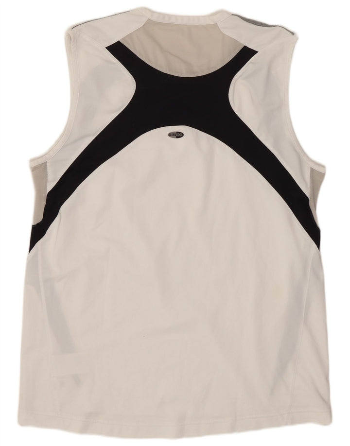Adidas Mens Climacool Vest Top Grande Branco Colorblock Poliéster