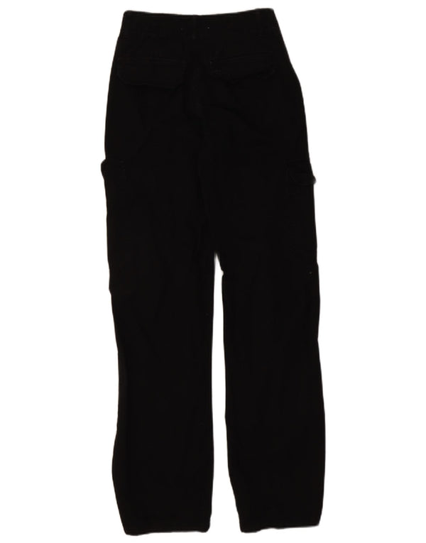 Zara Womens Straight Cargo Trousers EU 32 2XS W22 L29 Black Cotton