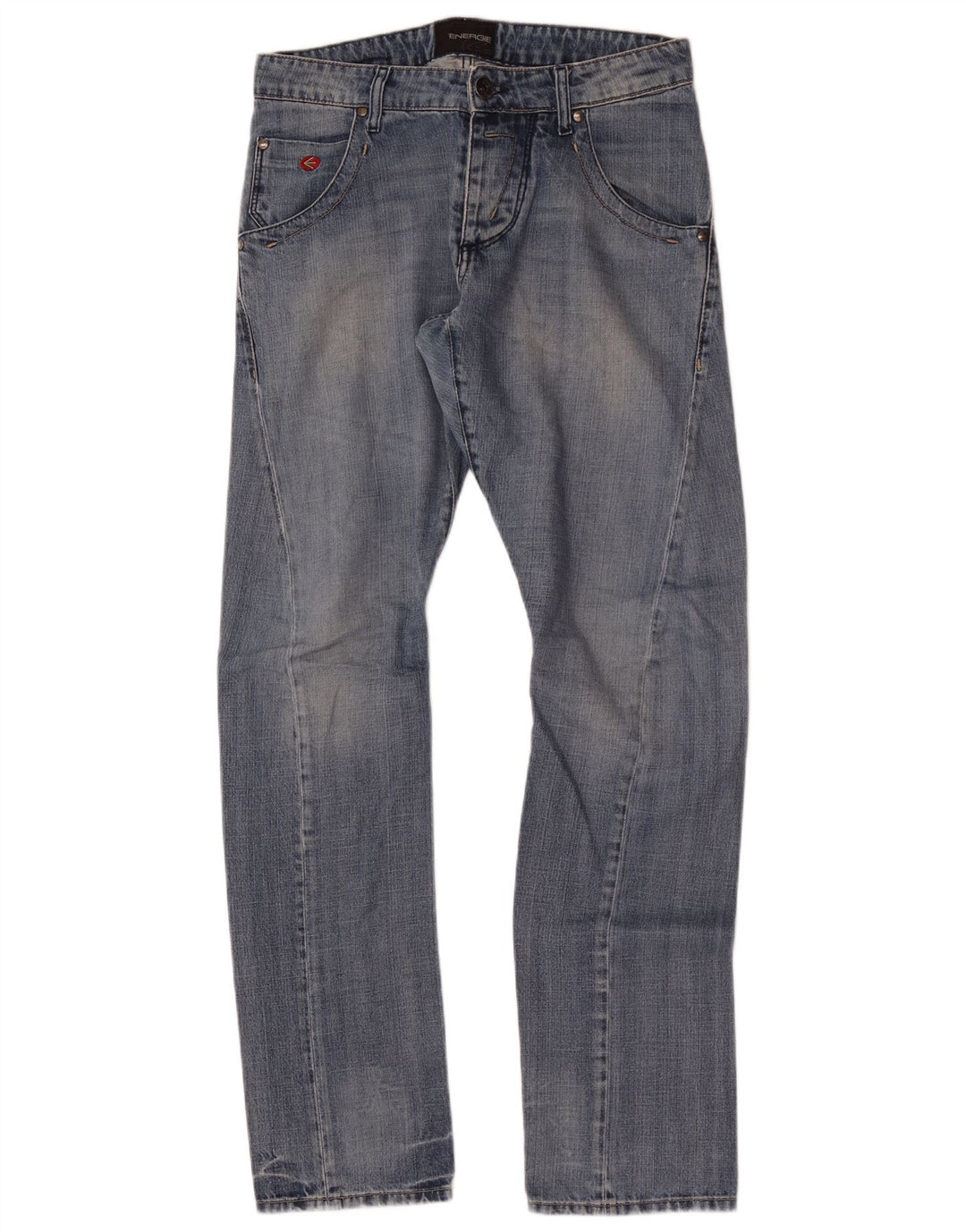Energie Mens Straight Jeans W32 L34 Azul Algodão