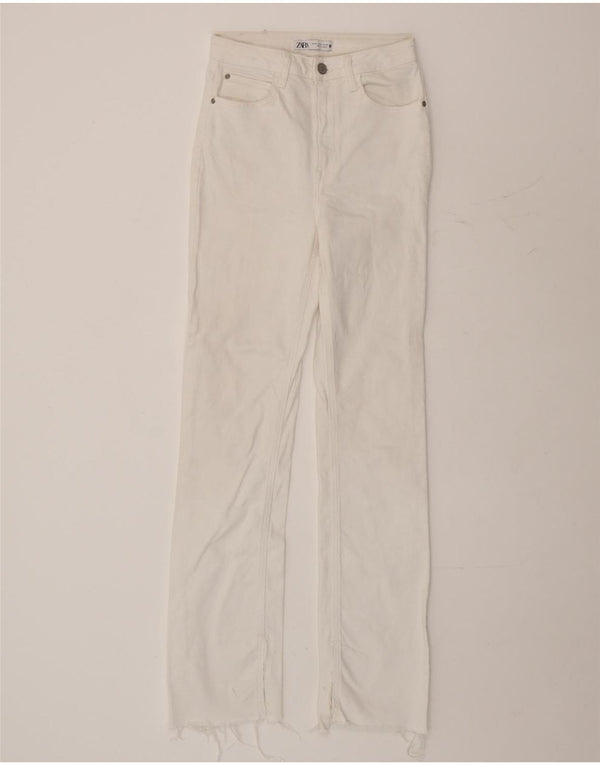 Zara Jeans Slim Feminino EU 36 XS W26 L32 Algodão Branco
