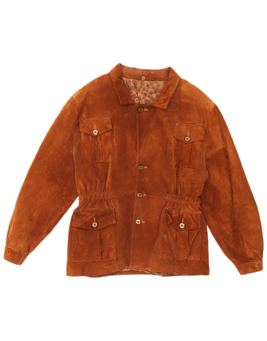 Jaqueta masculina vintage de camurça UK 36 pequena marrom