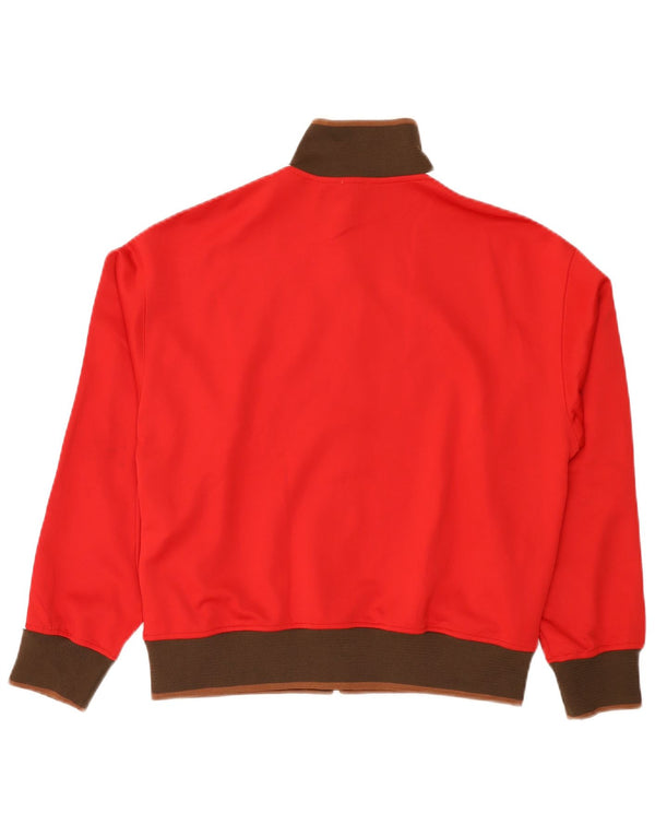 Zara Mens Treino Top Jaqueta Grande Poliéster Colorblock Vermelho