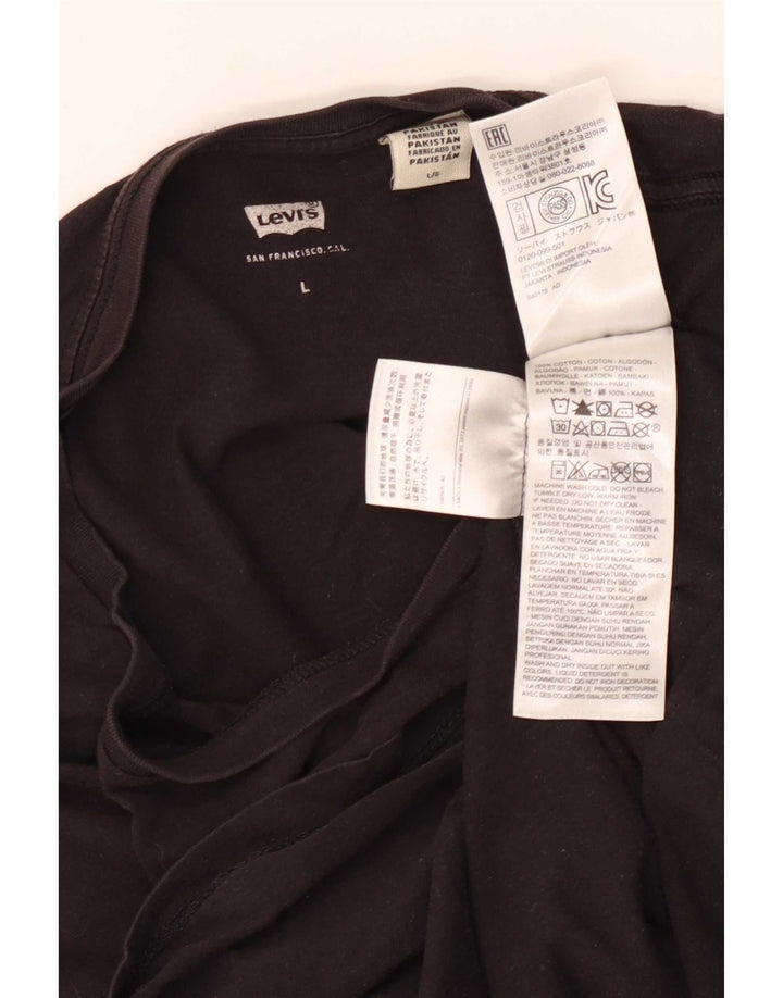 Camiseta feminina gráfica Levi's UK 14 grande preta