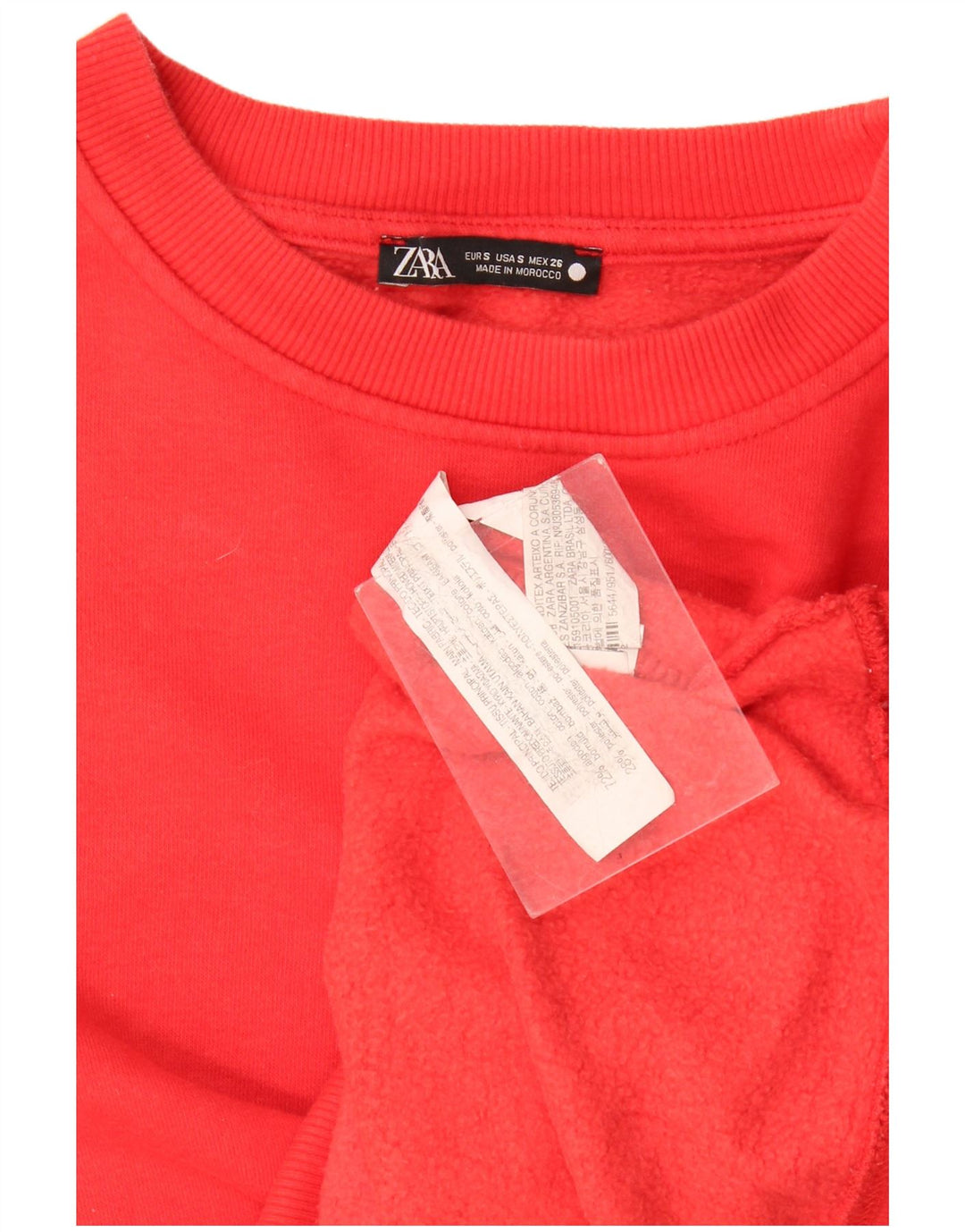 Zara moletom feminino jumper UK 14 médio algodão vermelho