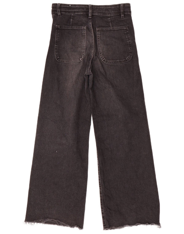 Zara Jeans de perna larga para meninas 11-12 anos W26 L26 algodão cinza