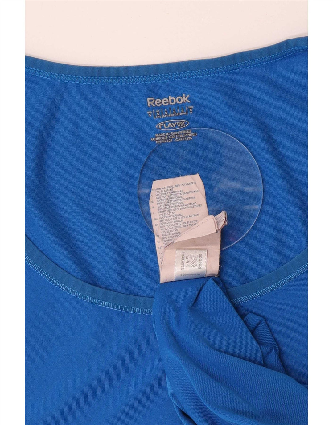 Camiseta feminina Reebok Top UK 8/10 pequena azul poliéster