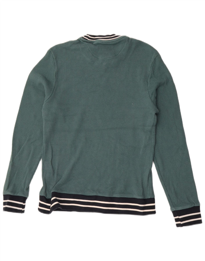 Farah moletom masculino jumper médio verde listrado algodão
