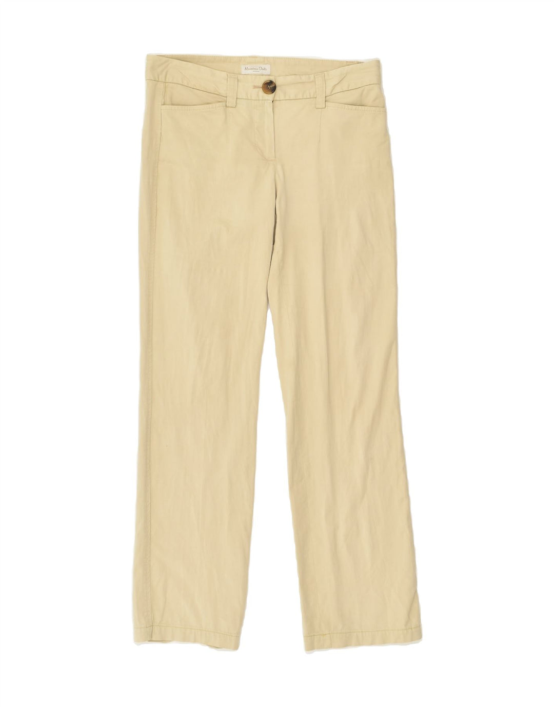 MASSIMO DUTTI Womens Straight Casual Trousers W28 L28  Beige Cotton | Vintage Massimo Dutti | Thrift | Second-Hand Massimo Dutti | Used Clothing | Messina Hembry 