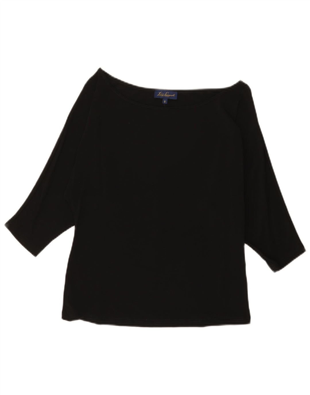 Luisa Spagnoli Top feminino manga 3/4 UK 8 pequeno preto