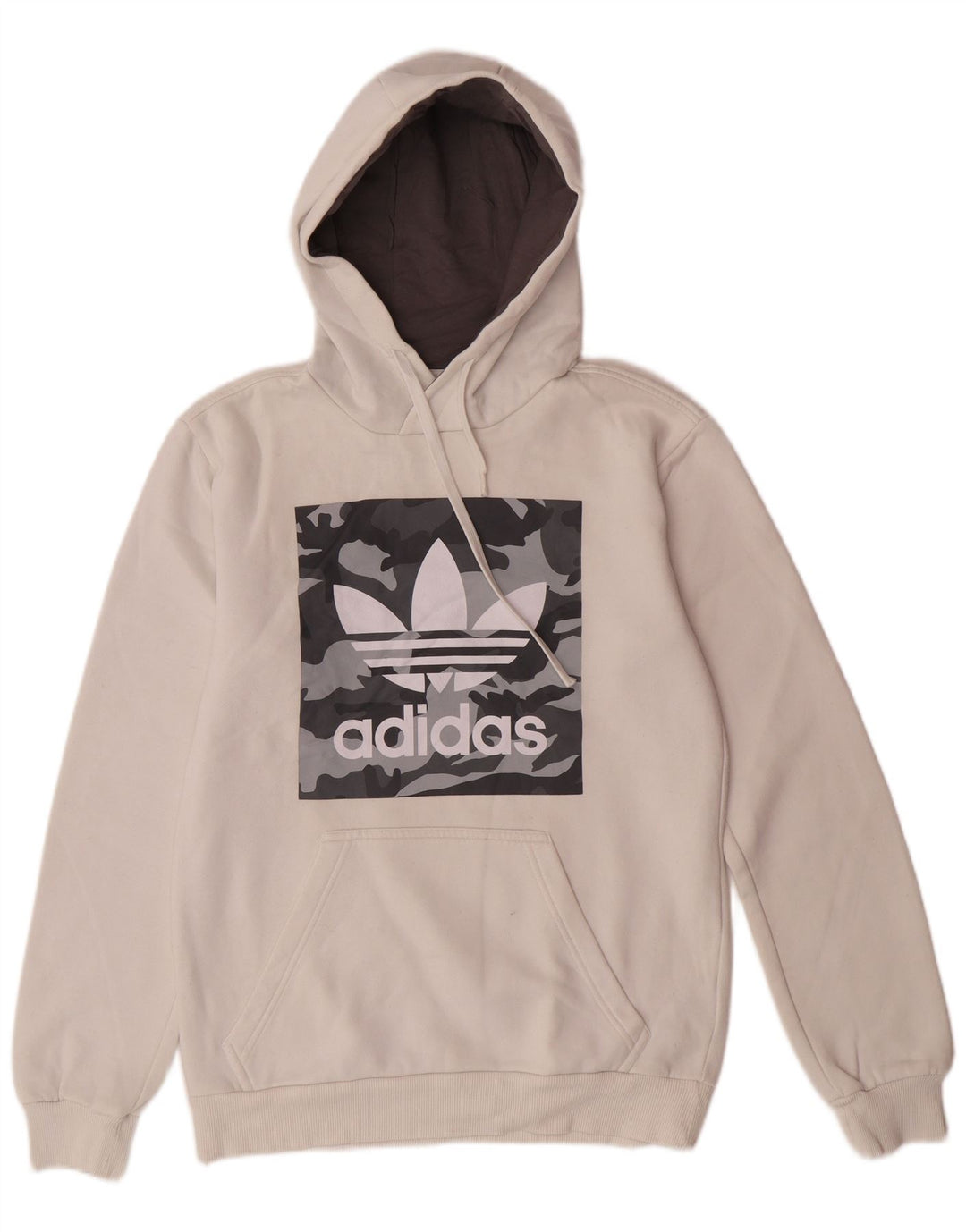 ADIDAS Mens Graphic Hoodie Jumper XS Algodão Branco