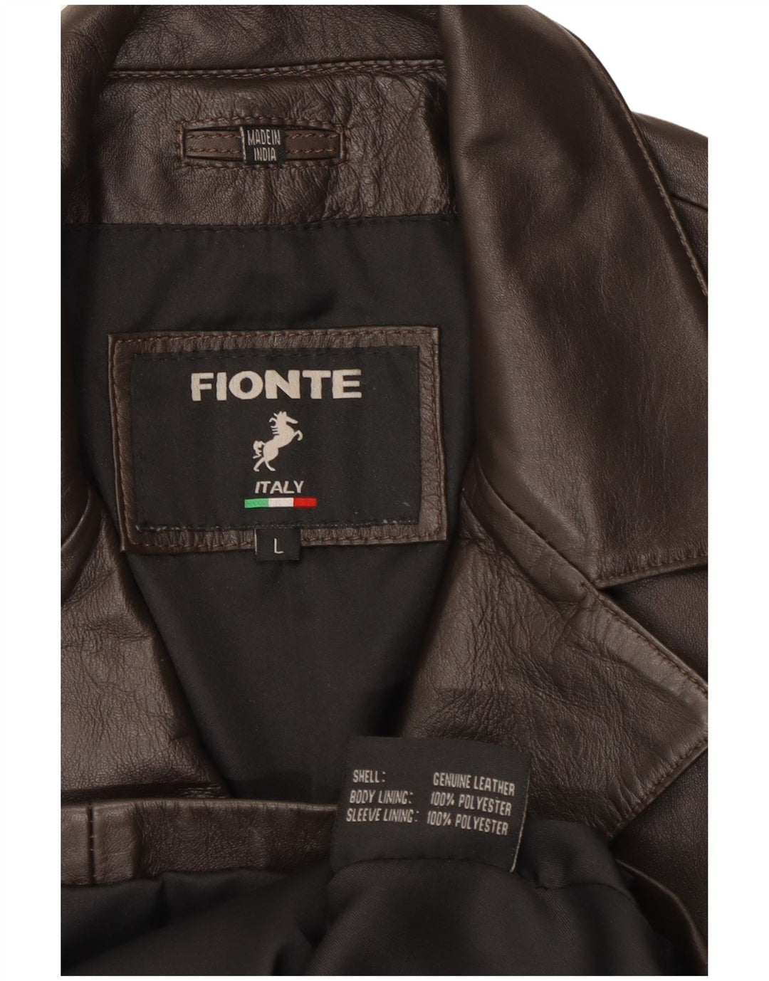 Jaqueta blazer feminina Fionte de couro com 4 botões Reino Unido 16 grande couro marrom