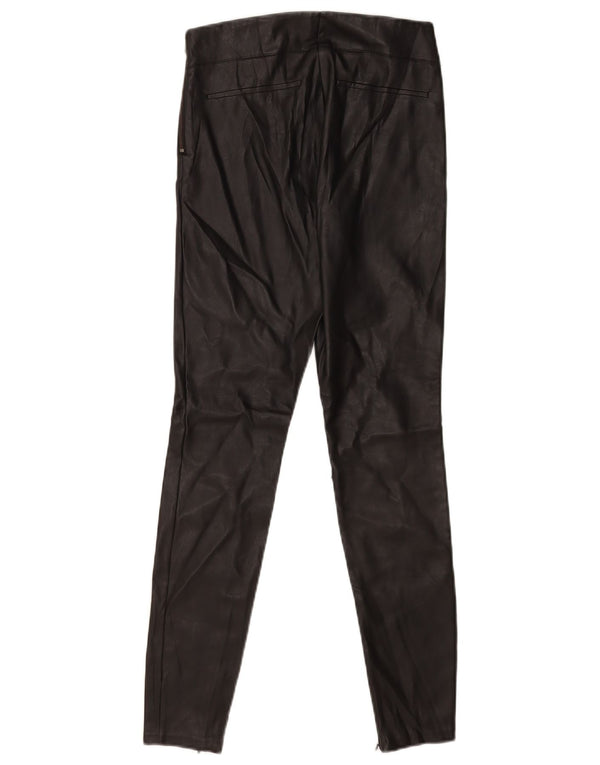 Zara Womens Trafaluc Faux Leather Leggings Reino Unido 8 Pequeno Poliéster Preto