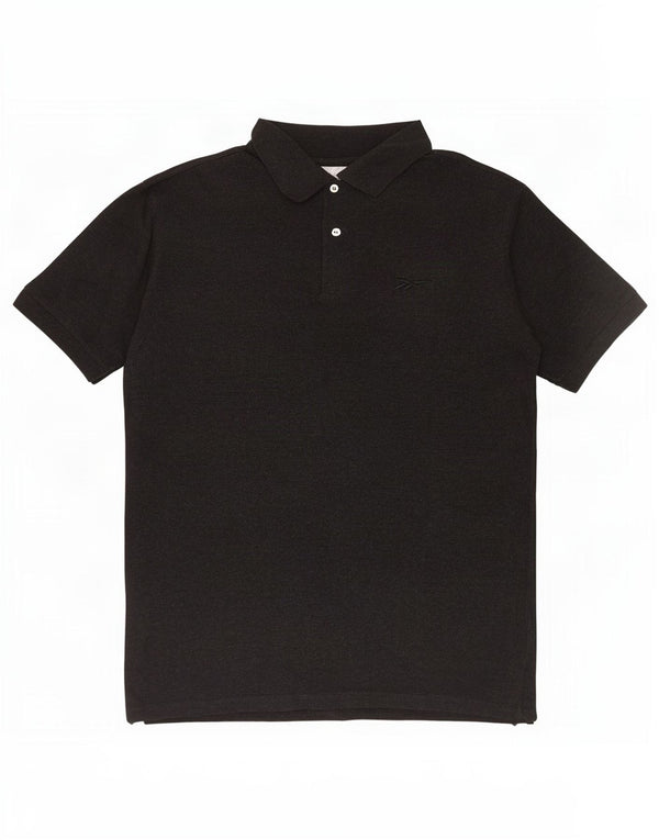 Camisa polo masculina Reebok grande algodão preto