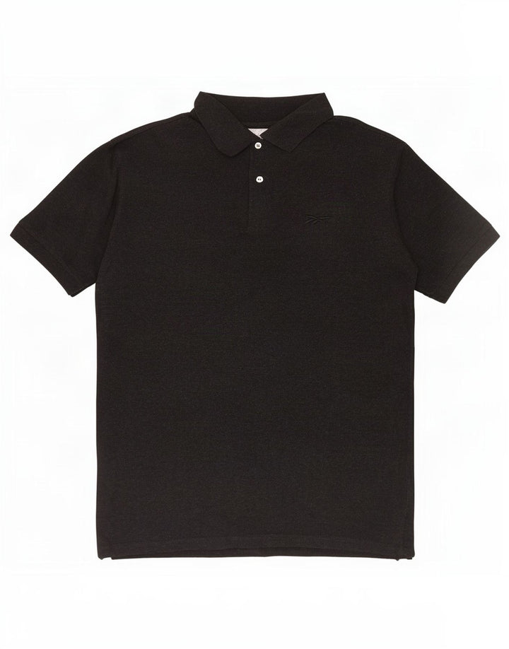 Camisa polo masculina Reebok grande algodão preto