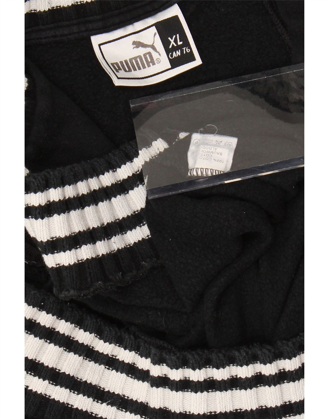 PUMA Womens Tracksuit Top Jacket UK 18 XL Algodão Preto