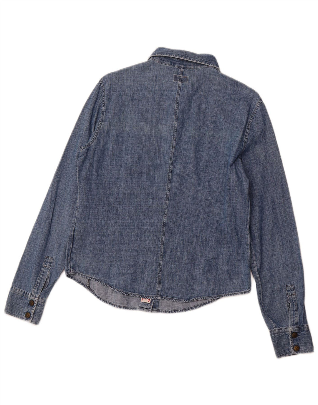 Camisa jeans feminina ARMANI JEANS Reino Unido 14 algodão azul médio