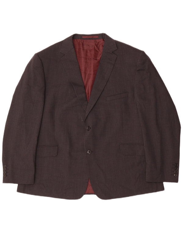 Jaqueta blazer masculina de 2 botões Marks & Spencer Reino Unido 48 2XL lã cinza
