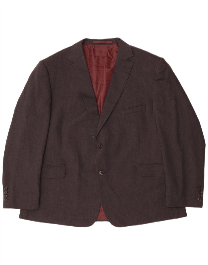 Jaqueta blazer masculina de 2 botões Marks & Spencer Reino Unido 48 2XL lã cinza