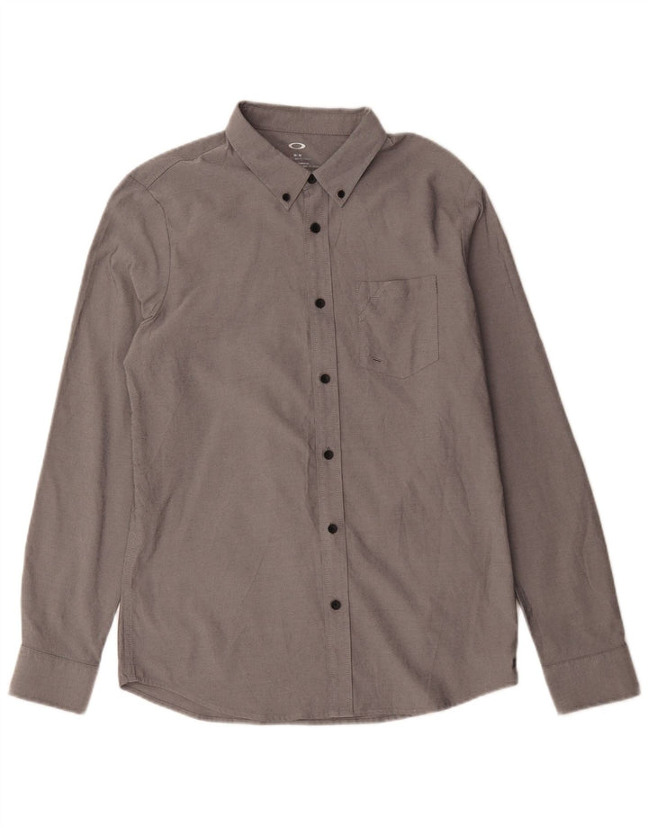 Camisa masculina Oakley Slim Fit poliéster cinza médio