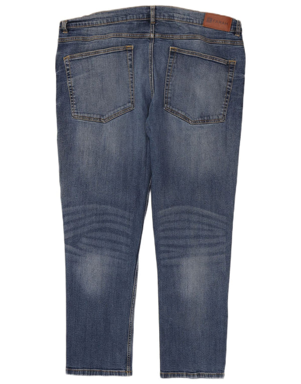 Farah Mens Slim Jeans W40 L30 Azul Algodão