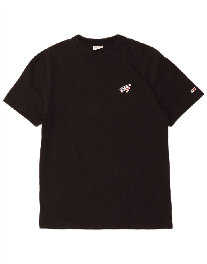 Camiseta masculina Tommy Hilfiger top pequeno algodão preto