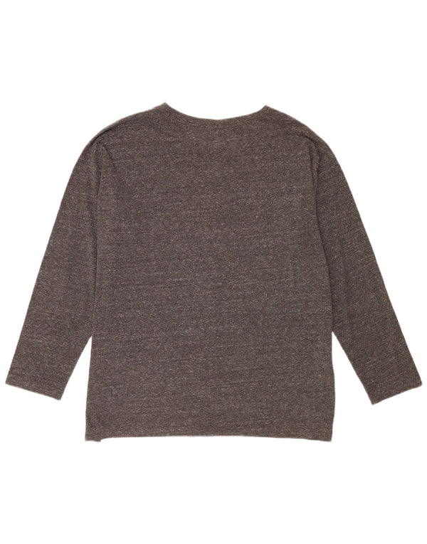 Top feminino Champion com estampa solta e manga comprida UK 18 XL cinza manchado