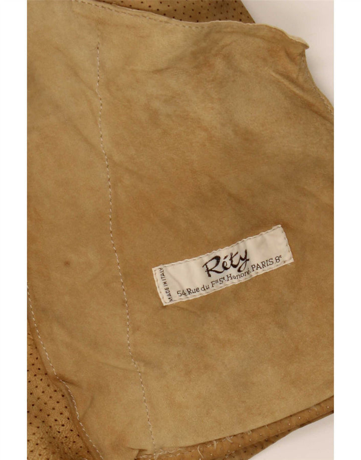 Jaqueta de camurça masculina vintage UK 34 XS bege