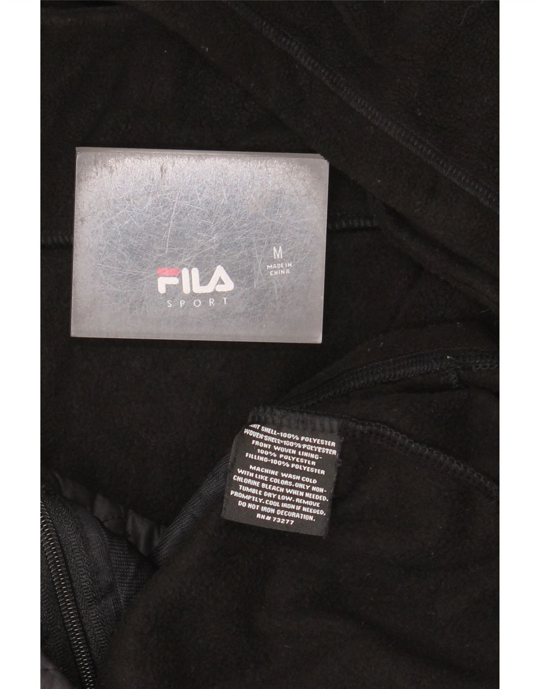 Jaqueta feminina de lã com capuz Fila UK 14 poliéster preto médio