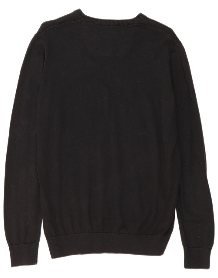 Suéter masculino Lacoste com decote em V tamanho 5 grande algodão preto