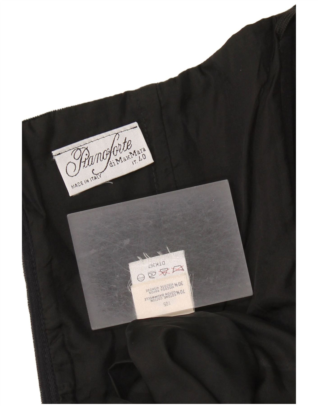 MAX MARA Vestido feminino pianoforte veludo sem alças IT 40 pequeno algodão preto