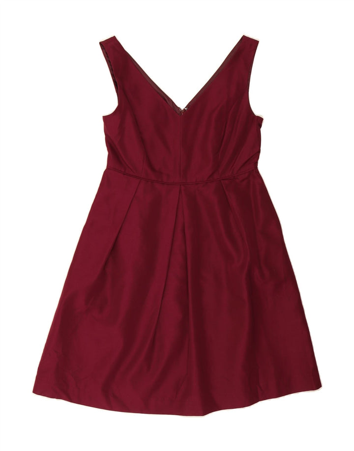 J. CREW Womens Sleeveless A-Line Dress US 10 Large Burgundy Cotton Vintage J. Crew and Second-Hand J. Crew from Messina Hembry 