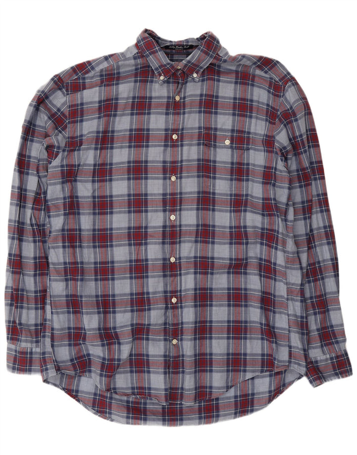Camisa masculina Gant XL azul marinho xadrez algodão