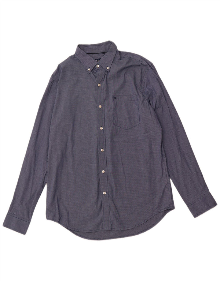 Camisa masculina IZOD média azul marinho guingão