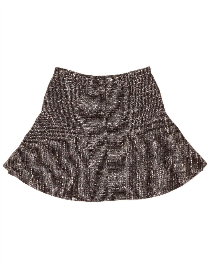 J. CREW Saia feminina evasê US 0 XS W28 Poliéster manchado preto