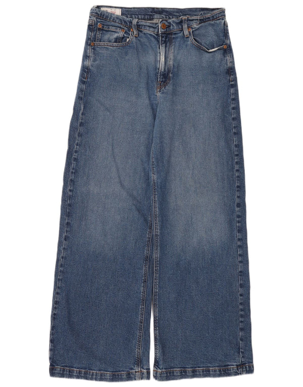 Calça jeans feminina Gap Stride cintura alta com perna larga US 10 grande W30 L31 algodão azul