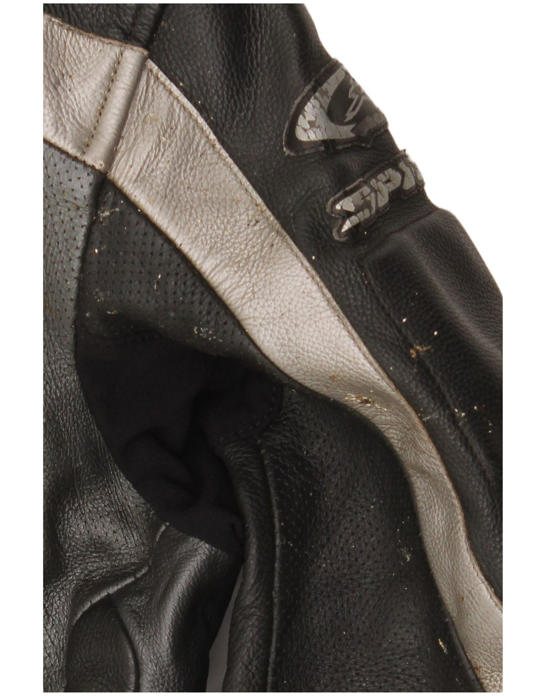 Spidi masculino motocicleta gráfico conjunto de 2 peças tamanho 48 couro preto médio