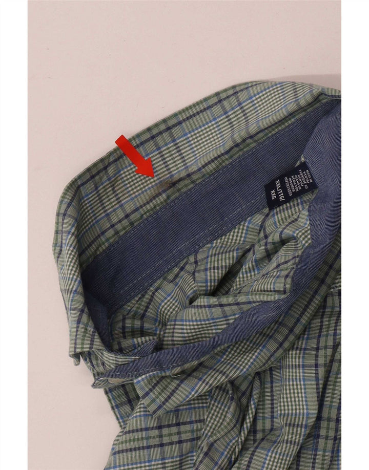 Camisa masculina Izod Regular Fit 2XL algodão xadrez verde