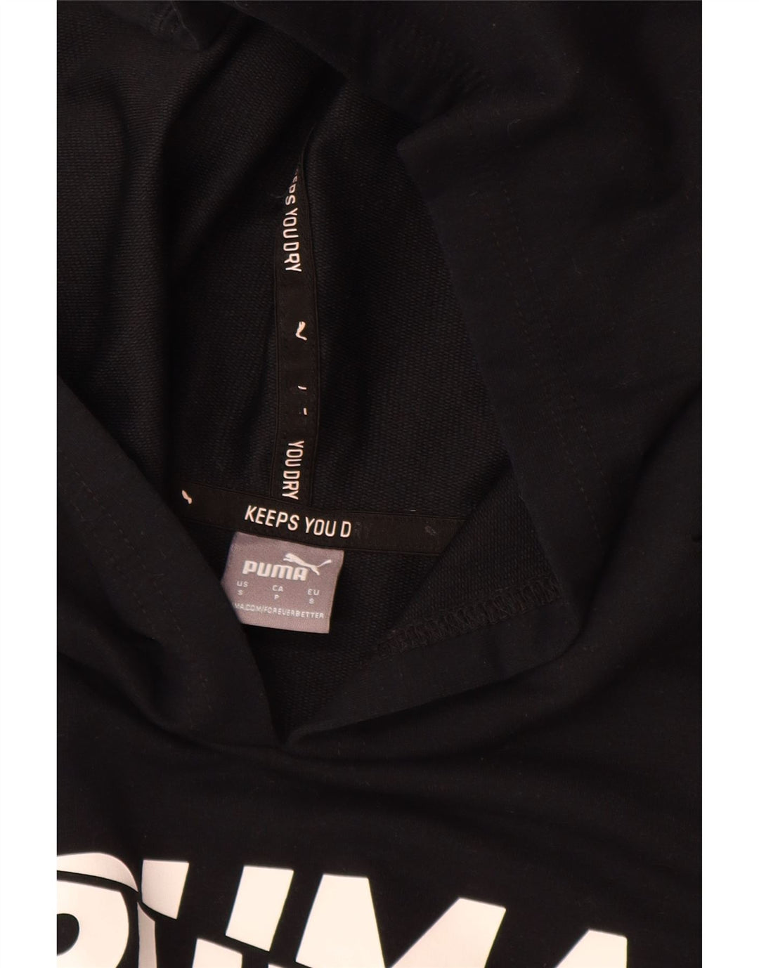 Puma feminino gráfico oversized moletom com capuz Reino Unido 10 pequeno poliéster preto