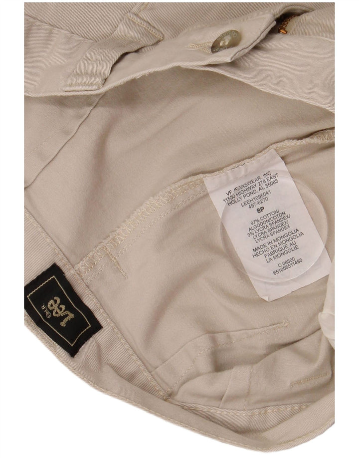 Lee Shorts feminino casual US 8 médio W28 algodão bege