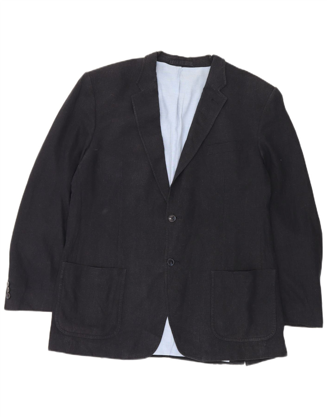 Jaqueta blazer masculina de 2 botões Marks & Spencer UK 44 XL azul marinho linho