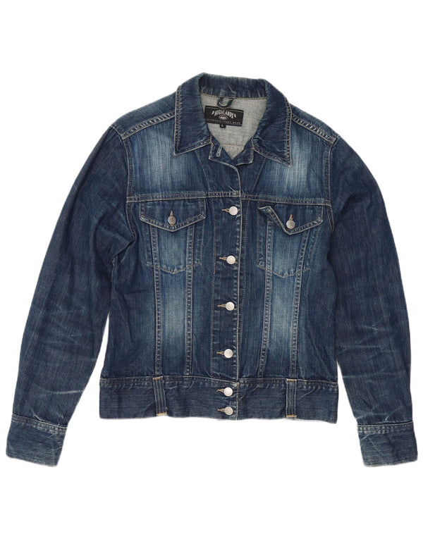 Jaqueta jeans feminina Highlands Reino Unido 14 grande azul marinho