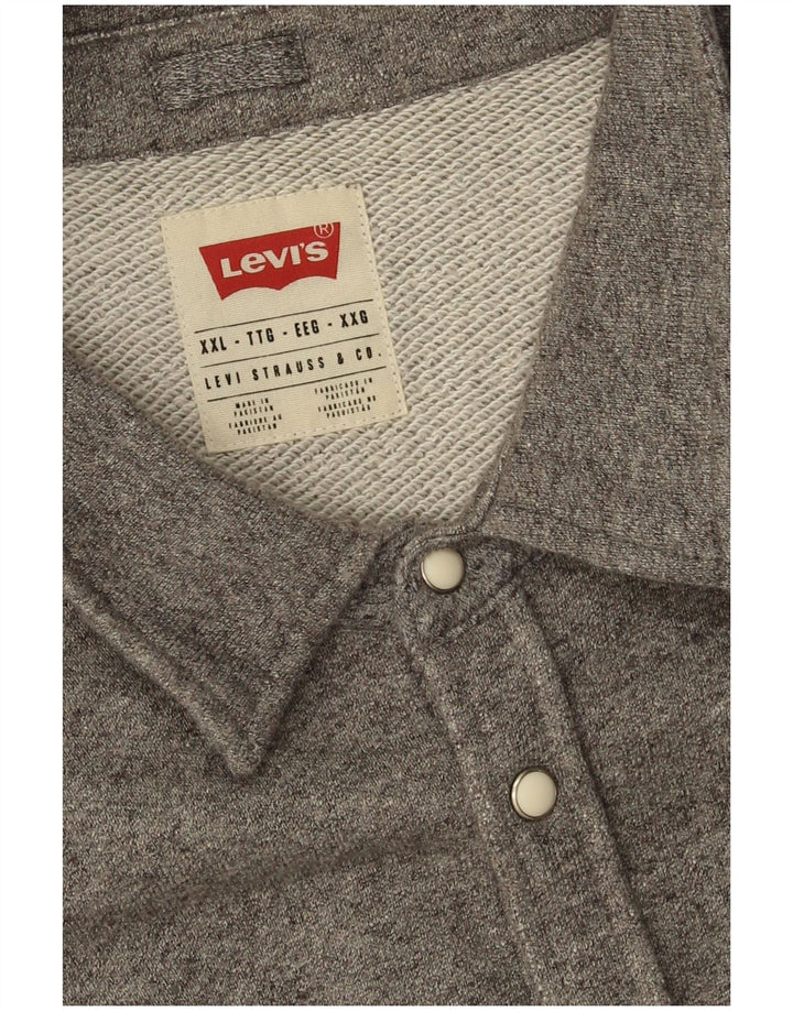Camisa masculina de flanela Levi's 2XL algodão cinza