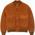 Jaqueta bomber masculina vintage de camurça UK 40 grande bege