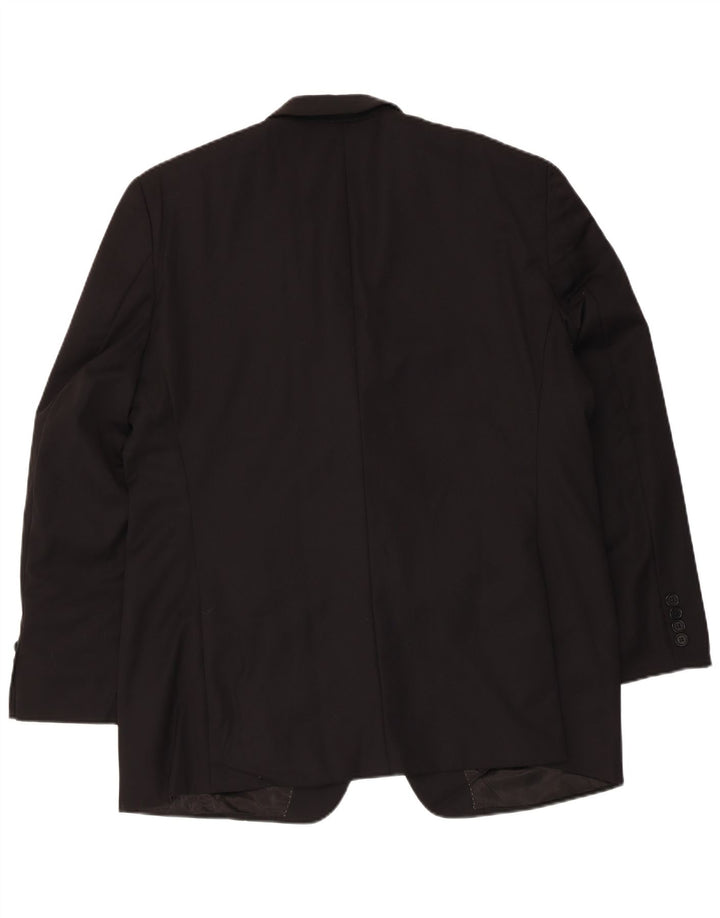 Jaqueta blazer masculina Dkny com 2 botões Reino Unido 44 2XL lã preta