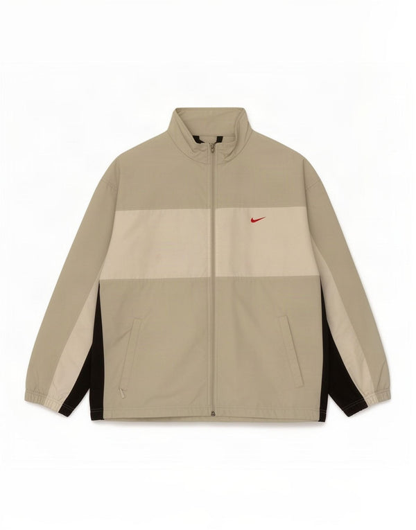 Nike Mens Tracksuit Top Jacket UK 42/44 Grande Bege Colourblock Nylon