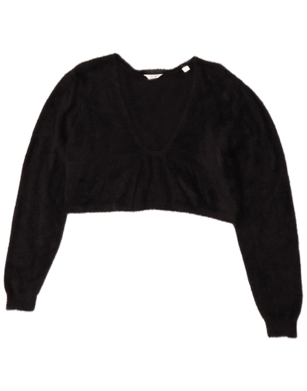 Jack Wills Bolero Jumper feminino Reino Unido 12 algodão preto médio