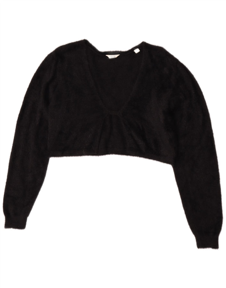 Jack Wills Bolero Jumper feminino Reino Unido 12 algodão preto médio