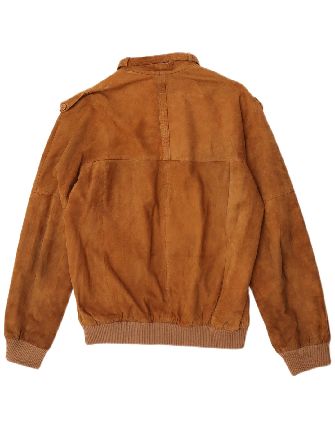 Jaqueta bomber masculina vintage de camurça IT 50 couro bege grande
