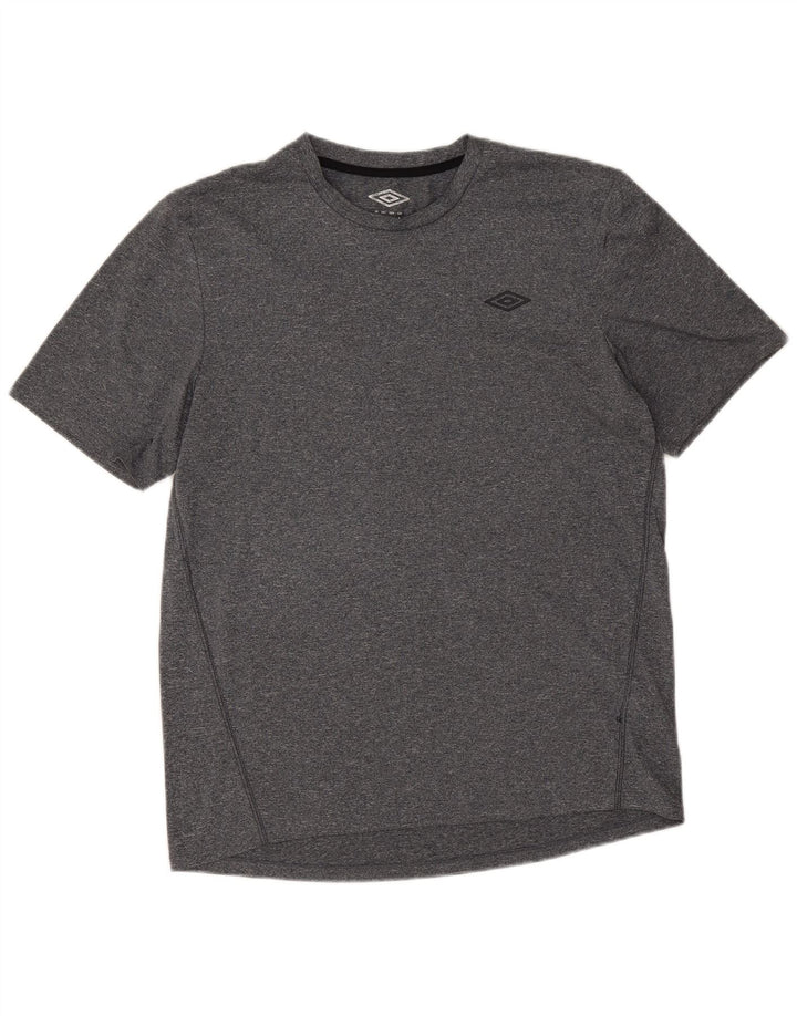 Camiseta masculina Umbro Top cinza médio poliéster manchado