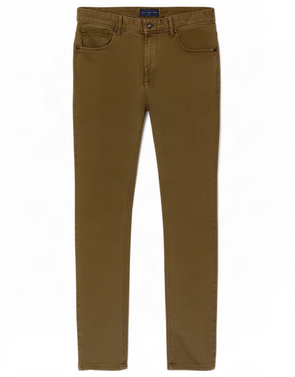 Zara Mens Slim Jeans EU 40 Médio W31 L30 Algodão Cáqui